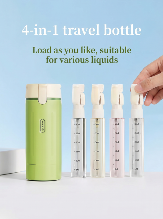 NAOBBII 4-in-1 Travel Dispenser — Leak-Proof, TSA-Approved & Refillable
